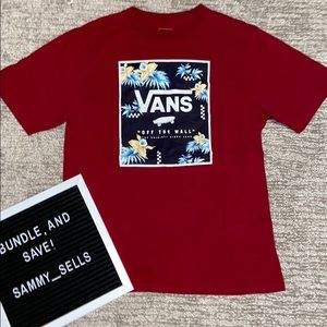 Maroon Vans t-shirt with graphic